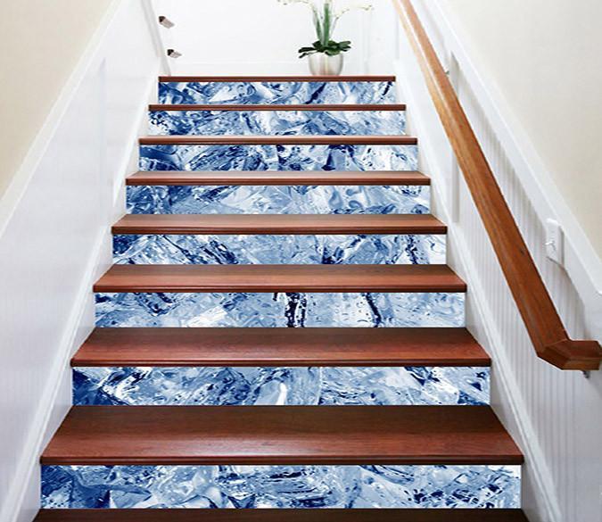 3D Ice Cubes 1611 Stair Risers Wallpaper AJ Wallpaper 