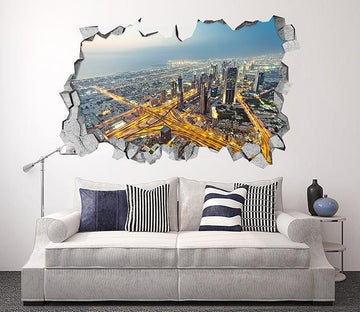 3D Bustling City 163 Broken Wall Murals Wallpaper AJ Wallpaper 