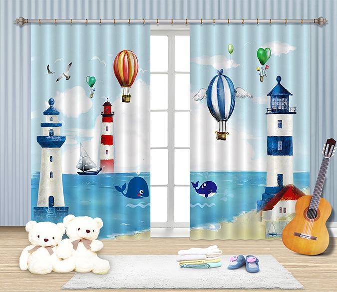 3D Lovely Lighthouses 2271 Curtains Drapes Wallpaper AJ Wallpaper 