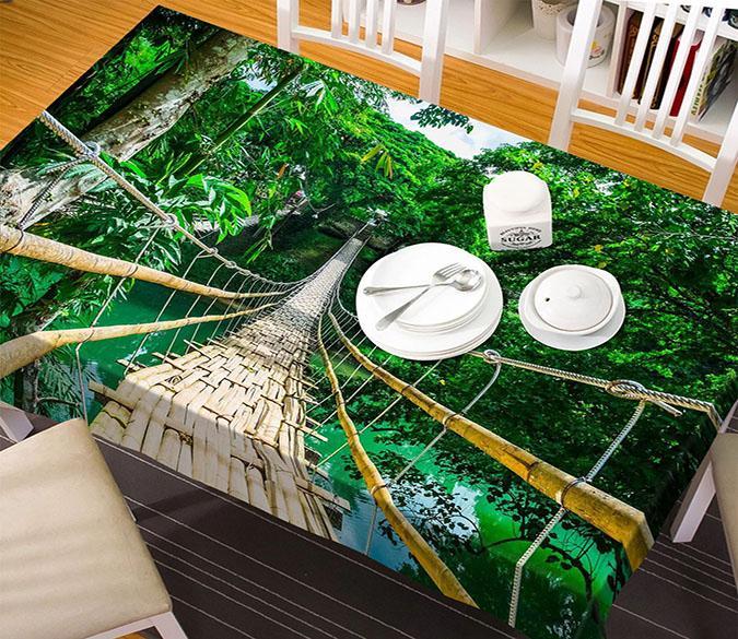 3D Lake Suspension Bridge 75 Tablecloths Wallpaper AJ Wallpaper 