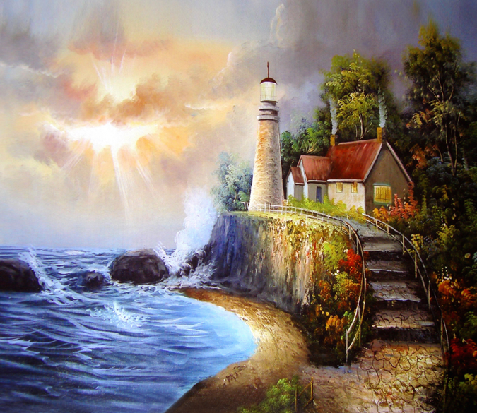 Sea Coast Cottage Wallpaper AJ Wallpaper 