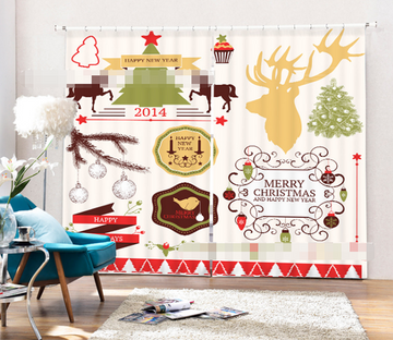 3D Christmas Pattern 1359 Curtains Drapes Wallpaper AJ Wallpaper 