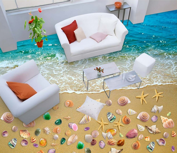3D Elegant Beach Floor Mural Wallpaper AJ Wallpaper 2 