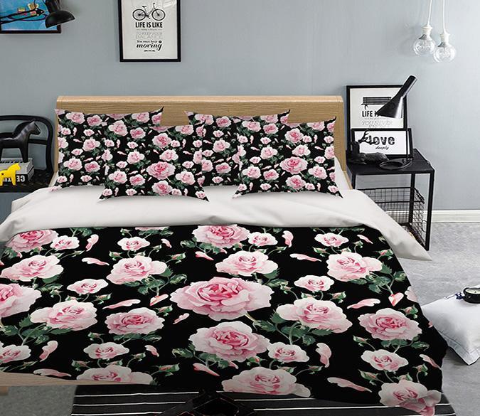 3D Pink Flowers Pattern 333 Bed Pillowcases Quilt Wallpaper AJ Wallpaper 