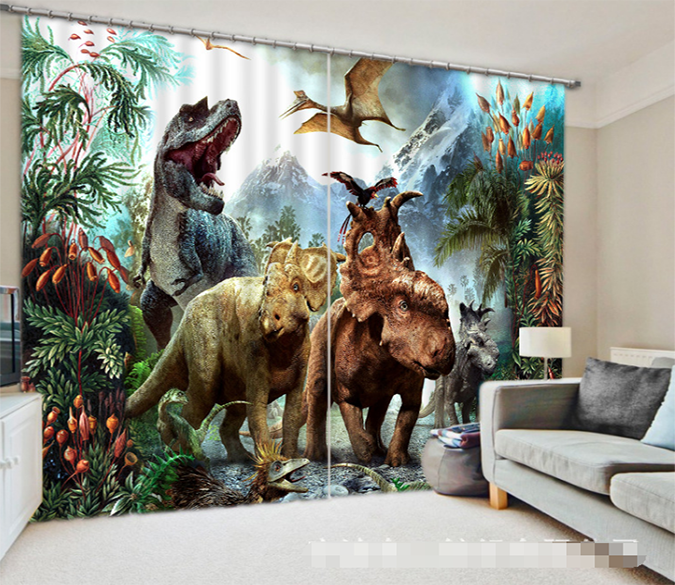 3D Dinosaurs 1318 Curtains Drapes Wallpaper AJ Wallpaper 