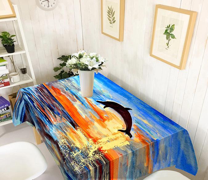 3D Sea Dolphin Painting 547 Tablecloths Wallpaper AJ Wallpaper 