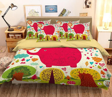 3D Elephant Pattern 339 Bed Pillowcases Quilt Wallpaper AJ Wallpaper 
