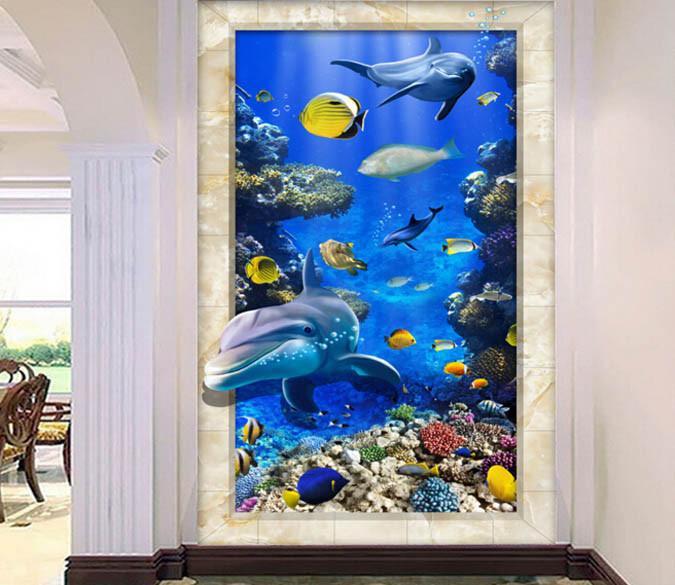 3D Beautiful Underwater World Floor Mural Wallpaper AJ Wallpaper 2 