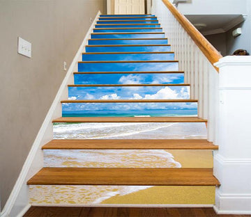 3D Sunny Sea Scenery 1104 Stair Risers Wallpaper AJ Wallpaper 