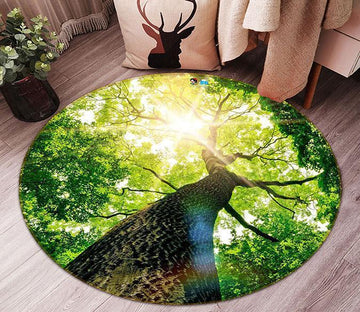 3D Treetop Sunshine 128 Round Non Slip Rug Mat Mat AJ Creativity Home 
