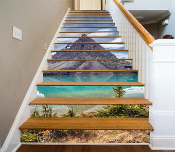 3D Blue Lake Mountain 857 Stair Risers Wallpaper AJ Wallpaper 