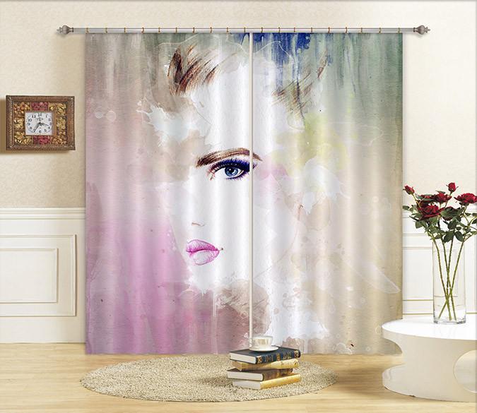 3D Graffiti Elegant Lady 655 Curtains Drapes Wallpaper AJ Wallpaper 