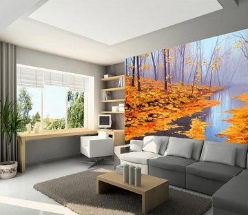 Floating Leaves Painting Wallpaper AJ Wallpaper 2 