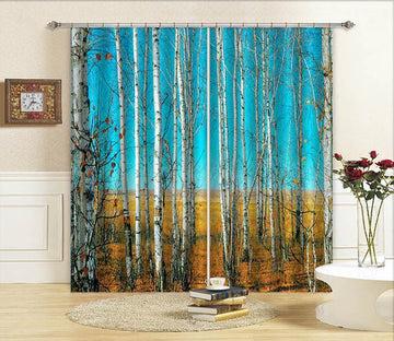 3D Grassland Bare Trees 715 Curtains Drapes Wallpaper AJ Wallpaper 