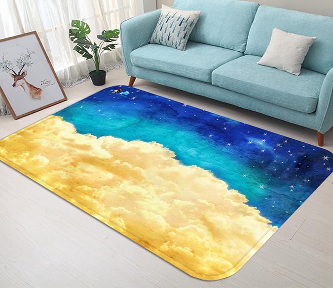3D Stars Sky Clouds 104 Non Slip Rug Mat Mat AJ Creativity Home 