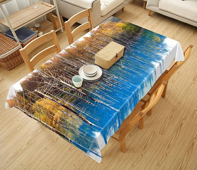 3D Lake Bare Trees 604 Tablecloths Wallpaper AJ Wallpaper 