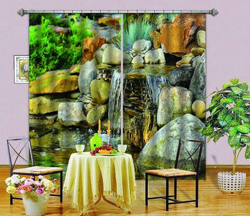 3D Stones Flowing Water 750 Curtains Drapes Wallpaper AJ Wallpaper 