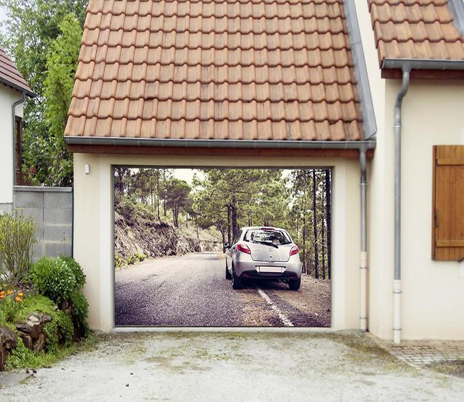 3D Road Parked Car 178 Garage Door Mural Wallpaper AJ Wallpaper 