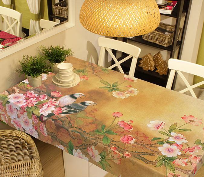 3D Flowers Tree Birds 273 Tablecloths Wallpaper AJ Wallpaper 