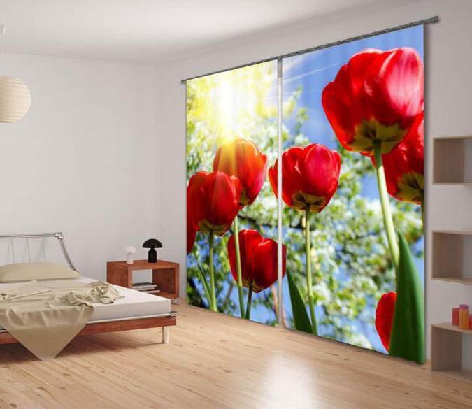 3D Red Roses 903 Curtains Drapes Wallpaper AJ Wallpaper 