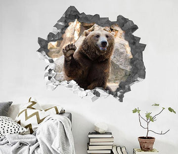 3D Funny Bear 183 Broken Wall Murals Wallpaper AJ Wallpaper 