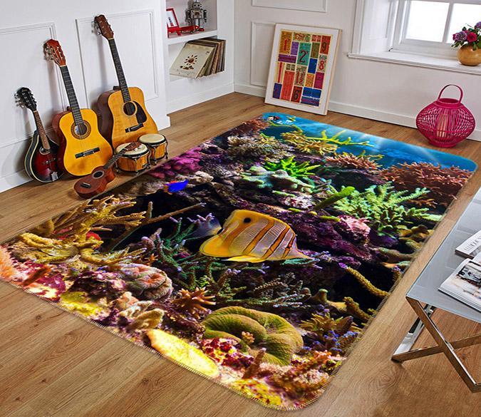 3D Ocean Color Corals Fishes 197 Non Slip Rug Mat Mat AJ Creativity Home 