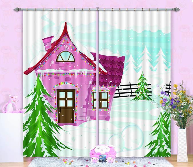 3D Snow Houses 467 Curtains Drapes Wallpaper AJ Wallpaper 