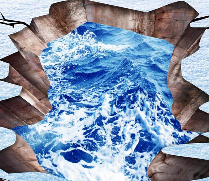 3D Waving Water Floor Mural Wallpaper AJ Wallpaper 2 