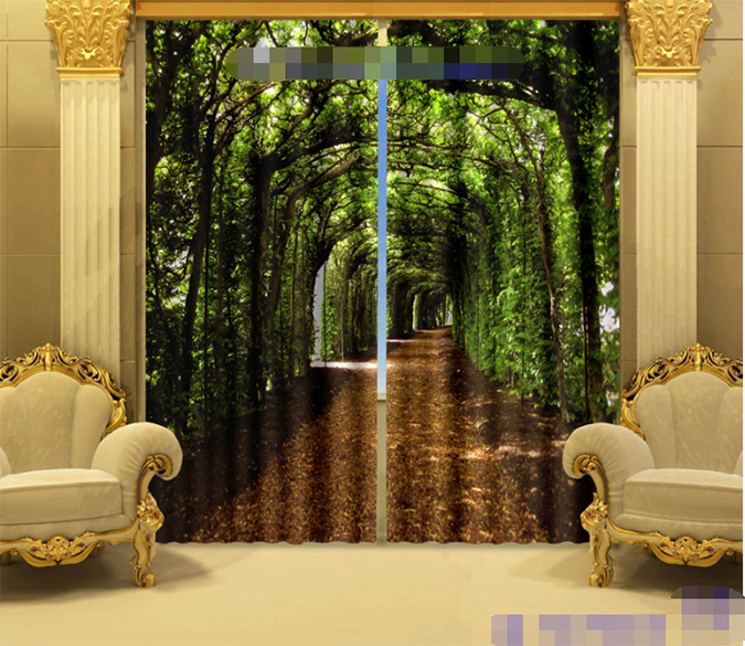 3D Trees Corridor 1150 Curtains Drapes Wallpaper AJ Wallpaper 