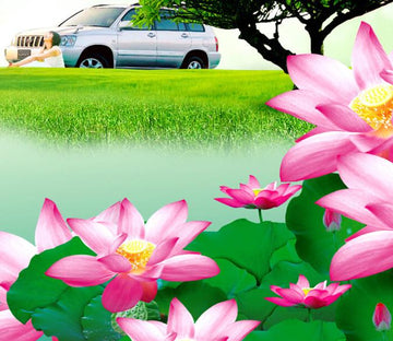 Fresh Lotus And Grass Wallpaper AJ Wallpaper 