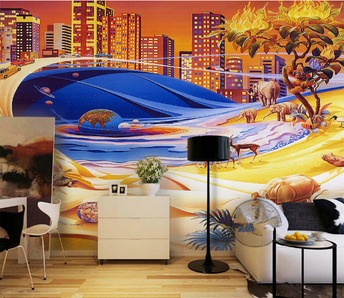 3D Earth City And Animals Wallpaper AJ Wallpaper 