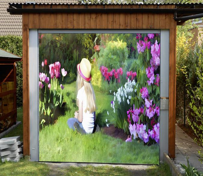 3D Grassland Pretty Girl 310 Garage Door Mural Wallpaper AJ Wallpaper 