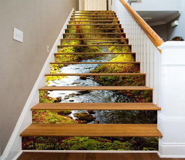 3D Forest River Scenery 1101 Stair Risers Wallpaper AJ Wallpaper 