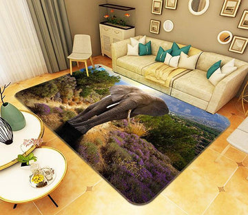 3D Strolling Elephant 285 Non Slip Rug Mat Mat AJ Creativity Home 