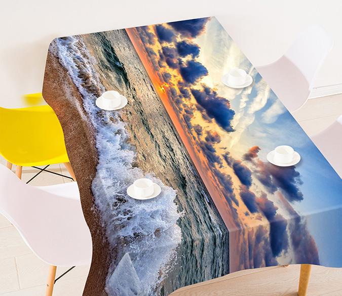 3D Beach Sunset Clouds 605 Tablecloths Wallpaper AJ Wallpaper 