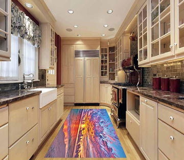 3D Sea Sunset Glow Kitchen Mat Floor Mural Wallpaper AJ Wallpaper 