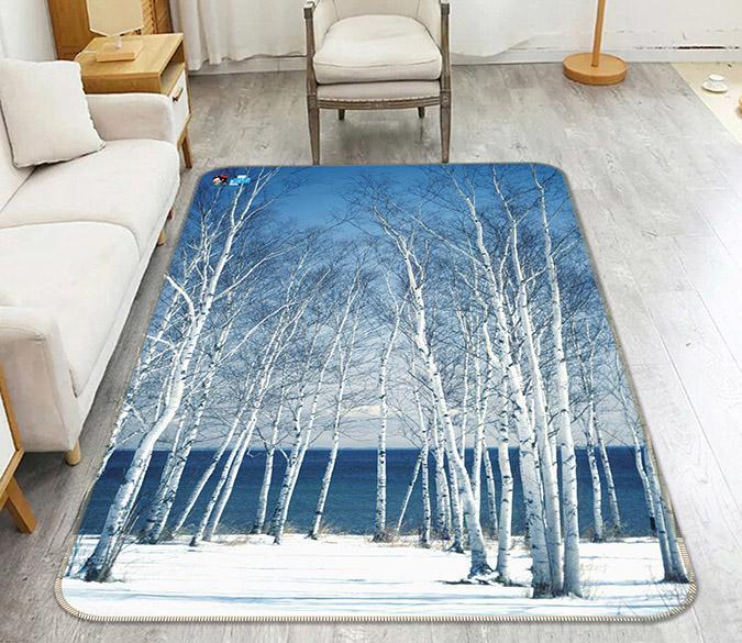 3D Seaside Bare Trees 147 Non Slip Rug Mat Mat AJ Creativity Home 
