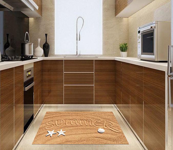 3D Summer Beach Kitchen Mat Floor Mural Wallpaper AJ Wallpaper 