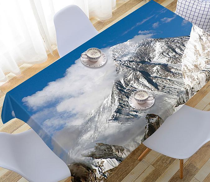 3D Mountain Peak Clouds 634 Tablecloths Wallpaper AJ Wallpaper 