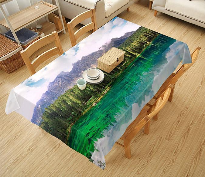 3D Mountain Forest Lake 722 Tablecloths Wallpaper AJ Wallpaper 
