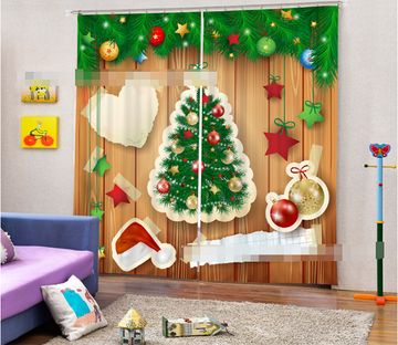 3D Christmas Tree Pattern 1395 Curtains Drapes Wallpaper AJ Wallpaper 