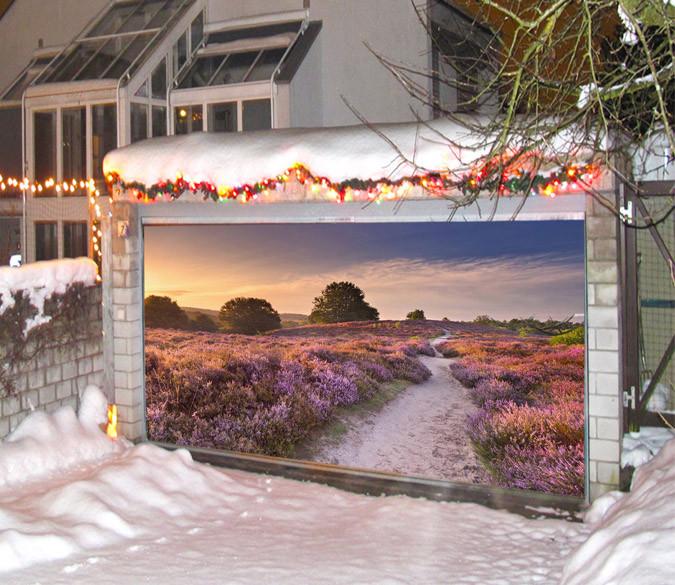 3D Mountain Flowers Path 342 Garage Door Mural Wallpaper AJ Wallpaper 