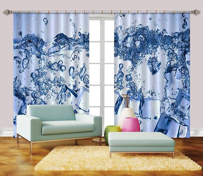 3D Ice Cubes 2281 Curtains Drapes Wallpaper AJ Wallpaper 