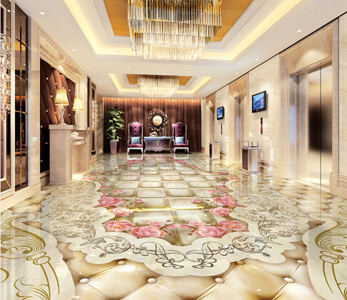 3D Graceful Pattern Floor Mural Wallpaper AJ Wallpaper 2 