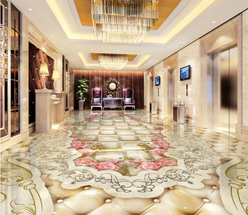 3D Graceful Pattern Floor Mural Wallpaper AJ Wallpaper 2 