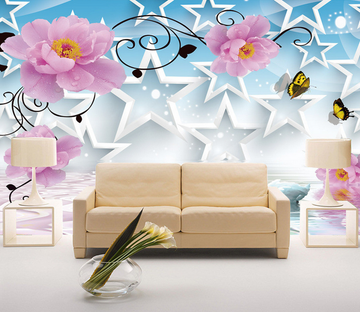 Stars And Flowers Wallpaper AJ Wallpaper 