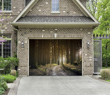 3D Forest Straight Trees 155 Garage Door Mural Wallpaper AJ Wallpaper 