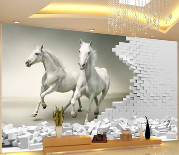 Two Horses And Bricks Wallpaper AJ Wallpaper 