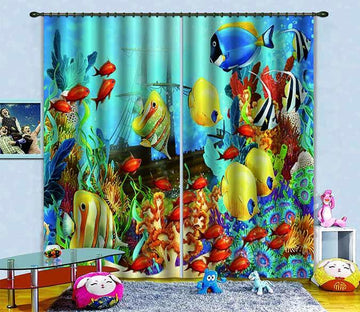 3D Bright Ocean World 509 Curtains Drapes Wallpaper AJ Wallpaper 