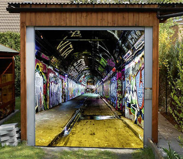 3D Tunnel Graffiti 96 Garage Door Mural Wallpaper AJ Wallpaper 